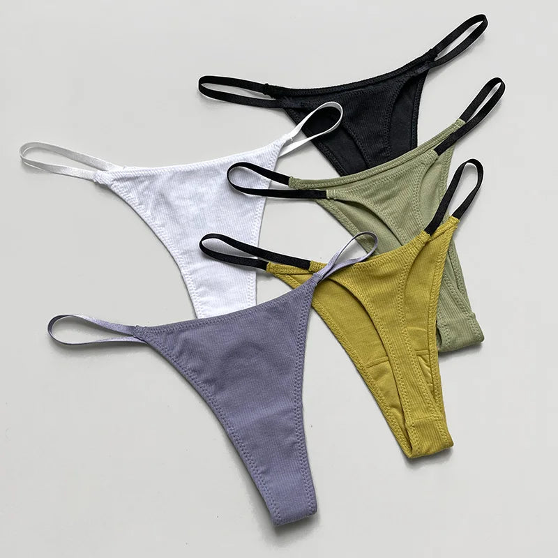Sexy Women Panties G String Candy Color Thong Cotton Seamless Girls Briefs Fitness Low Waist T-back Intimates Size S-XL