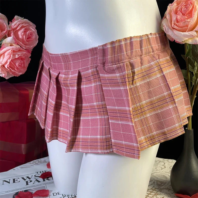 Sexy Lingerie Porno Babydoll Cekc Exotic Pajamas Women Teddy Sex Costumes Erotic Sexy Dress Hot Porn Mini Plaid Skirt Underwear
