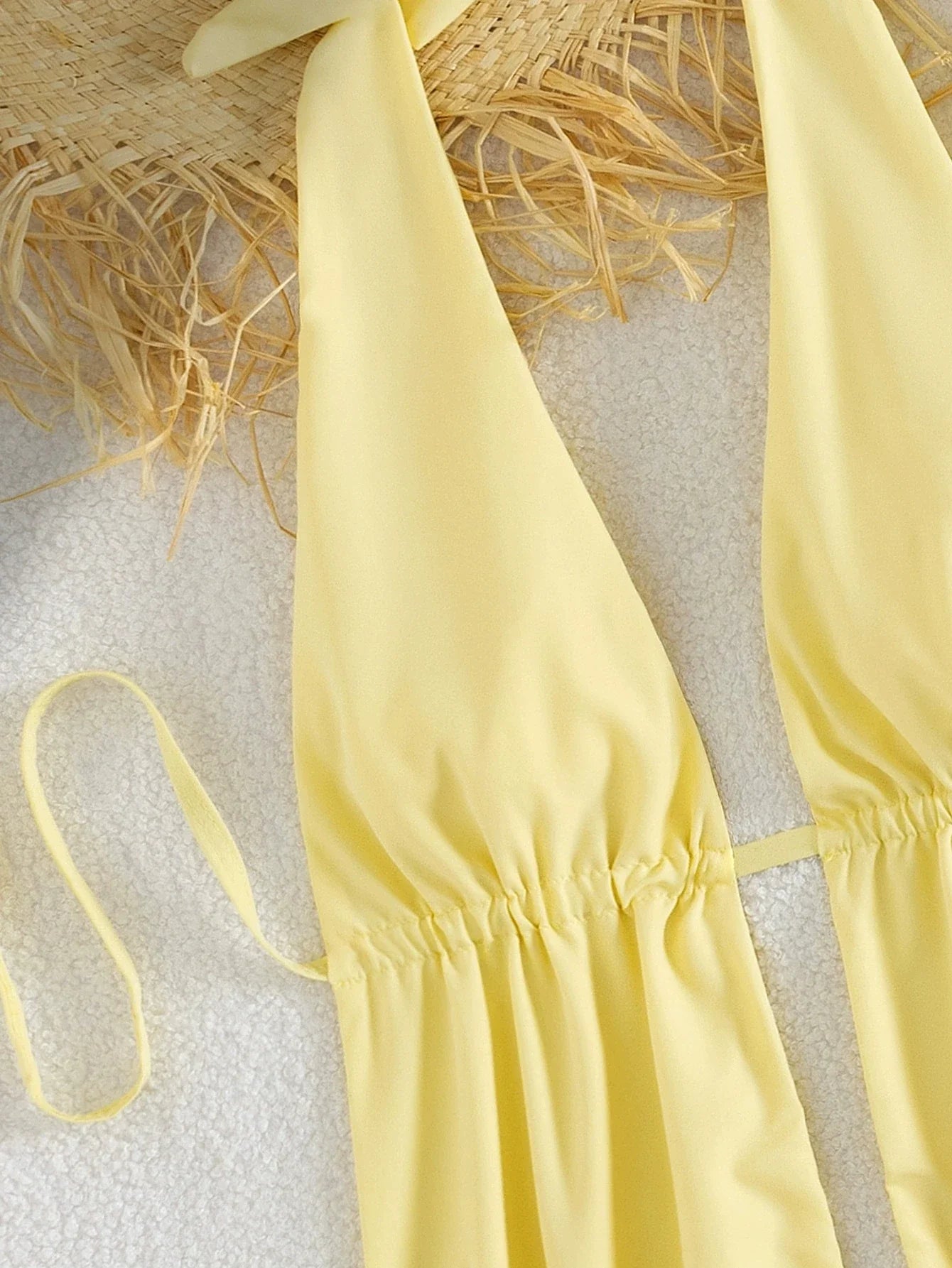 Sexy Yellow Bikini Set 2026 Women Pleate Push Up Bra Drawstring High Waist Swimsuit Beach Bathing Suit Holiday 2 Piece Swimwear