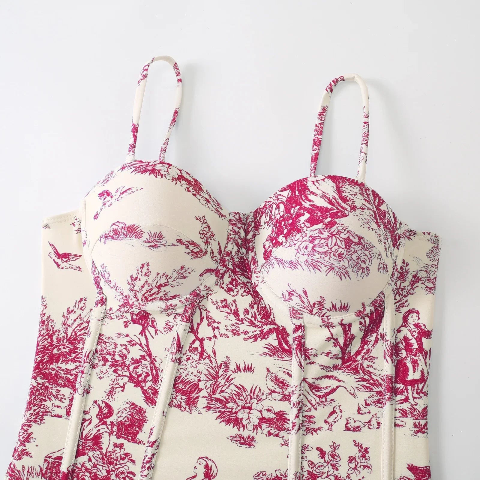 2026 New Arrival Push Up Women Bikini Set Floral Printed Ruffle Bikinis Strappy Bandage Swimwear Brazilian Biquini Bathing Suit