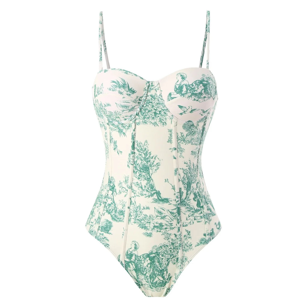 2026 New Arrival Push Up Women Bikini Set Floral Printed Ruffle Bikinis Strappy Bandage Swimwear Brazilian Biquini Bathing Suit