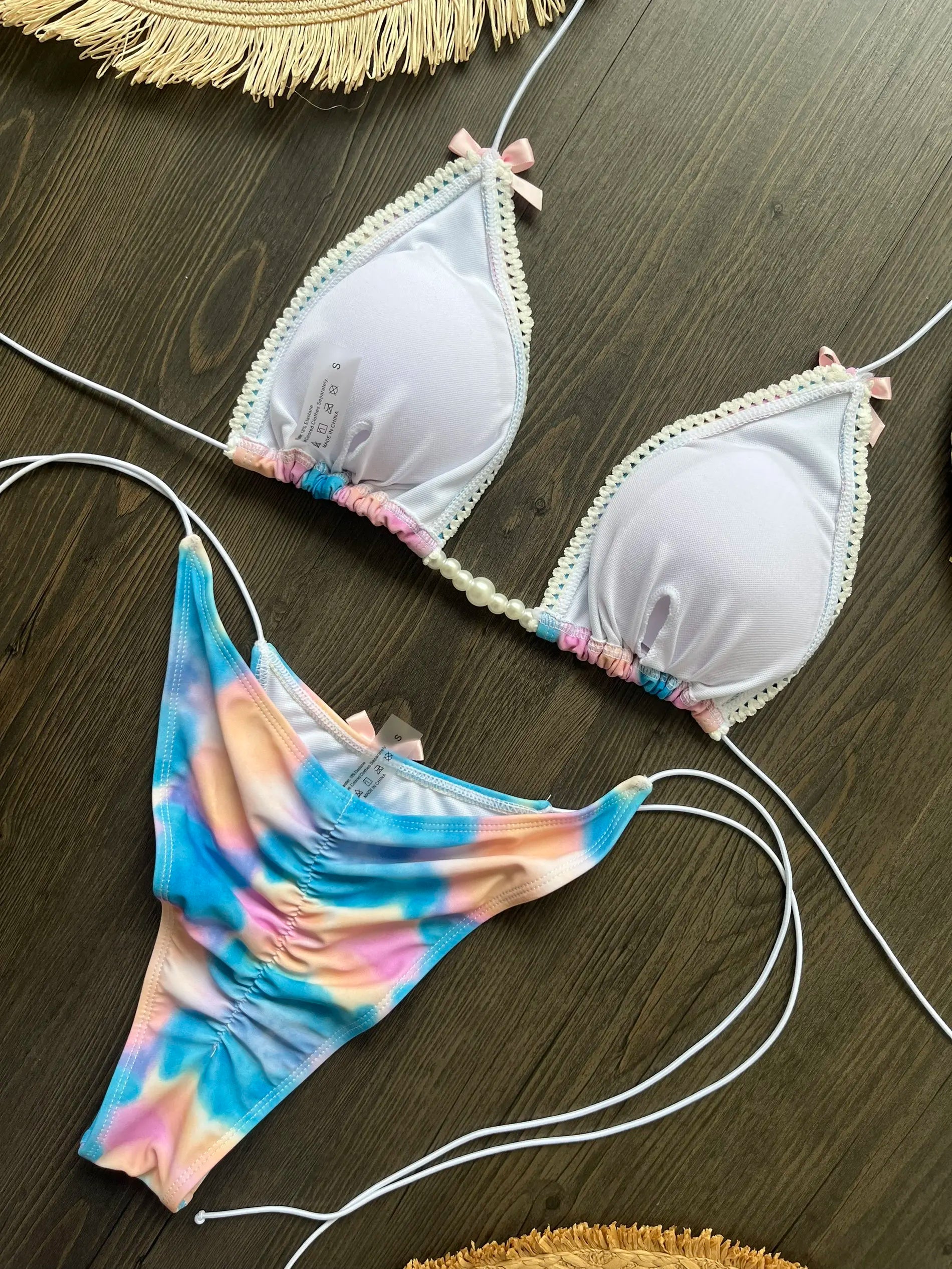Micro Bikinis 2025 Sexy Women Swimsuit Swimwear Female Thong Bikini Set Biquini Bathing Suit Print Swimming Suits Beachwear