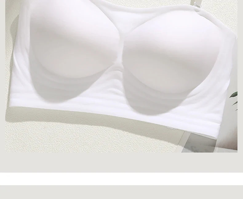 MOYISU Strapless Push Up Bra Underwear, Cross Back for Small Chest, Padded Enhancer Adhesive Lift to Look Bigger, Deep Plunge