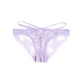 Red Lace Criss Cross Panty for Women See Through Mesh Hollow Out Bow Thong Underwear Plus Size M-3XL