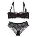 MOYISU French Romantic Lace Comfortable Breathable セクシー Tushy Slim Bra Collection Pure Desire Girls Push Beautiful Underwear SET