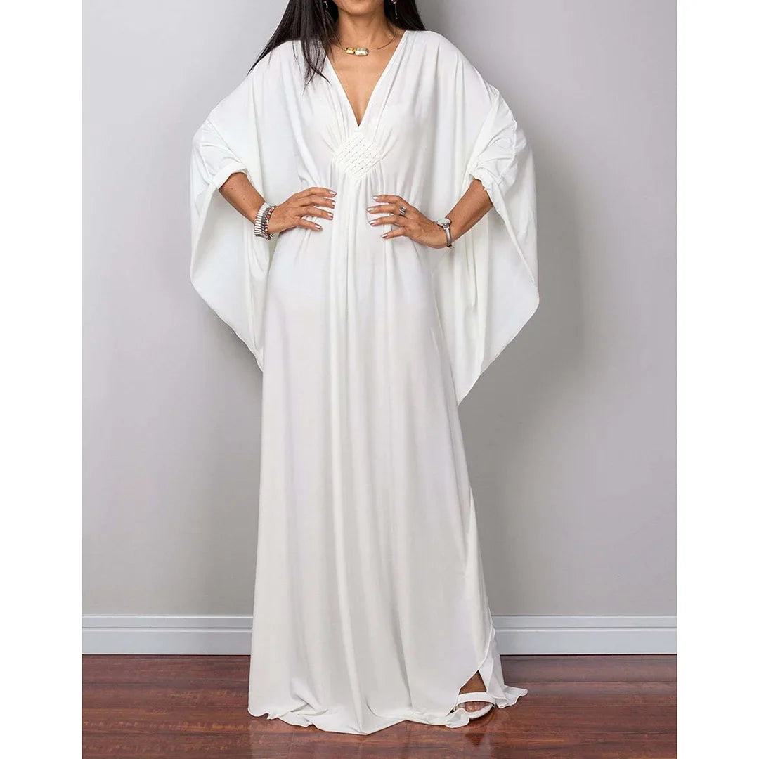 Greek Goddess Long Dress Batwing Sleeve Tunic Beach Cover Up Cover-ups Beach Dress Beach Wear Beachwear Kaftan Maxi Dress V4427