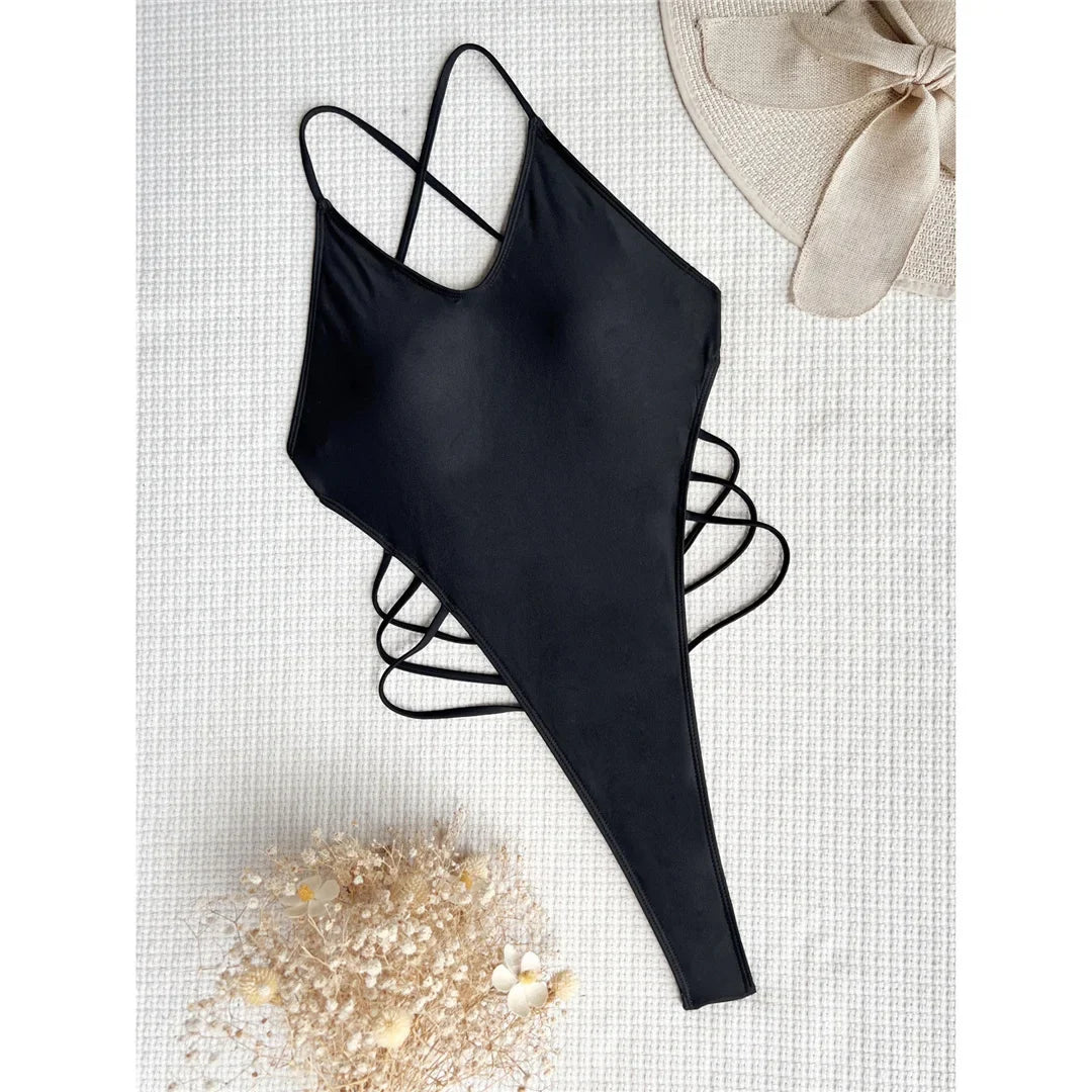 S- XL Extreme Mini Micro Thong Strappy Women Swimwear One Piece Swimsuit Female Backless Monokini Bather Bathing Suit Swim V3938