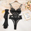 Women's Sexy Black Lace See-Through Jumpsuit - Hollow Mesh Shapewear Bodysuit for Special Occasions