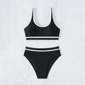 Black White Contrast High Waisted Bikini Push Up Sexy Swimsuit Women 2025 Swimwear Bathing Suit Bandeau Bikinis Sets De Mujer