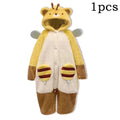 Cartoon Honeybee Pajamas Robes Slipper Kigurumi Unicron Anime Flannel Nightgown Winter Nightdress Party Cosplay Costume Slipper