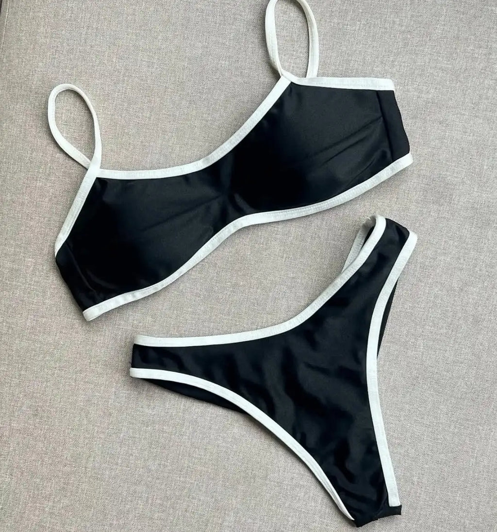 2026 Sexy Bikini Women Swimsuit Female Swimwear Bandeau Biquini Bathing Suit Shiny Swimming Suits Halter Bodysuit Beachwear
