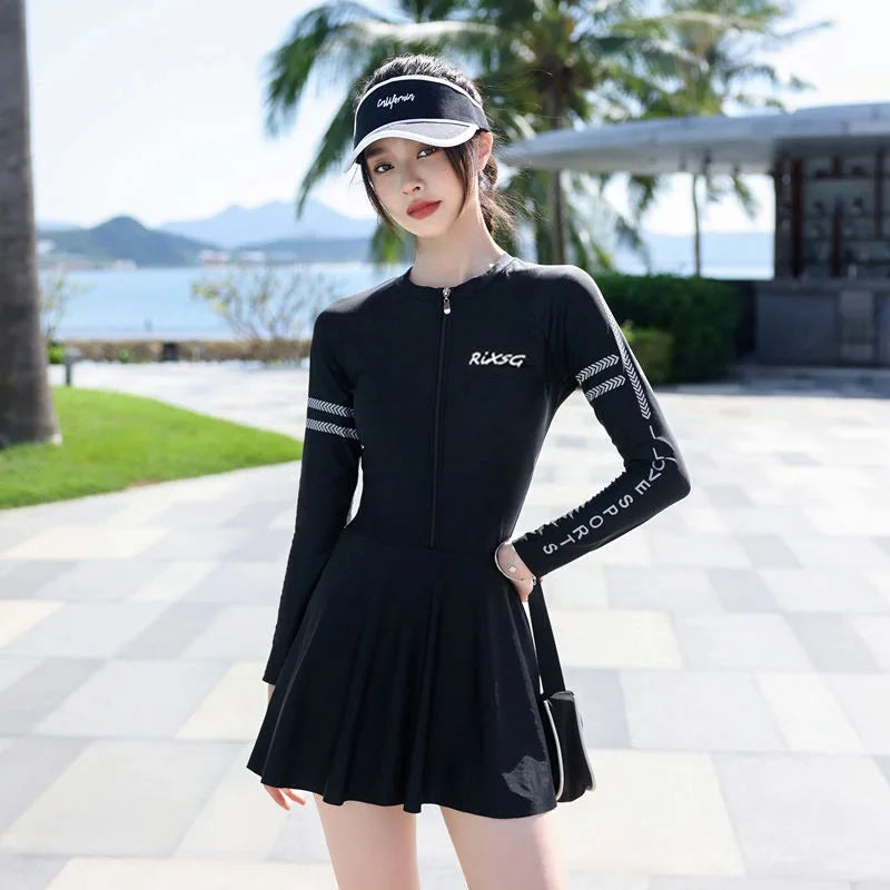 New Women's Split Style Swimsuit for Slimming, Belly Covering, and High-end Sports Style