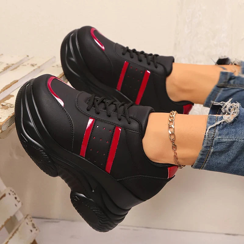 Chunky Platform Sports Sneakers Women Fashion Lace Up Thick Bottom Vulcanized Shoes Woman Plus Size 42 Non Slip Sport Shoes