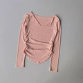 Women's yoga sports long sleeved, autumn and winter high-end slim fit small V-neck sports top fitness long sleeved T-shirt