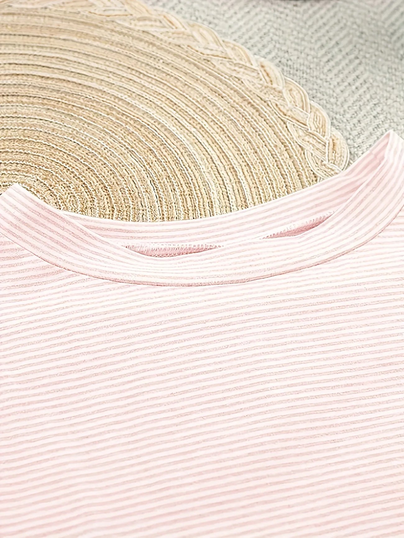 Women Striped Pajama Set 2pcs Short Sleeve Crop Top Elastic Waist Shorts Soft Summer Loungewear Home Sleepwear
