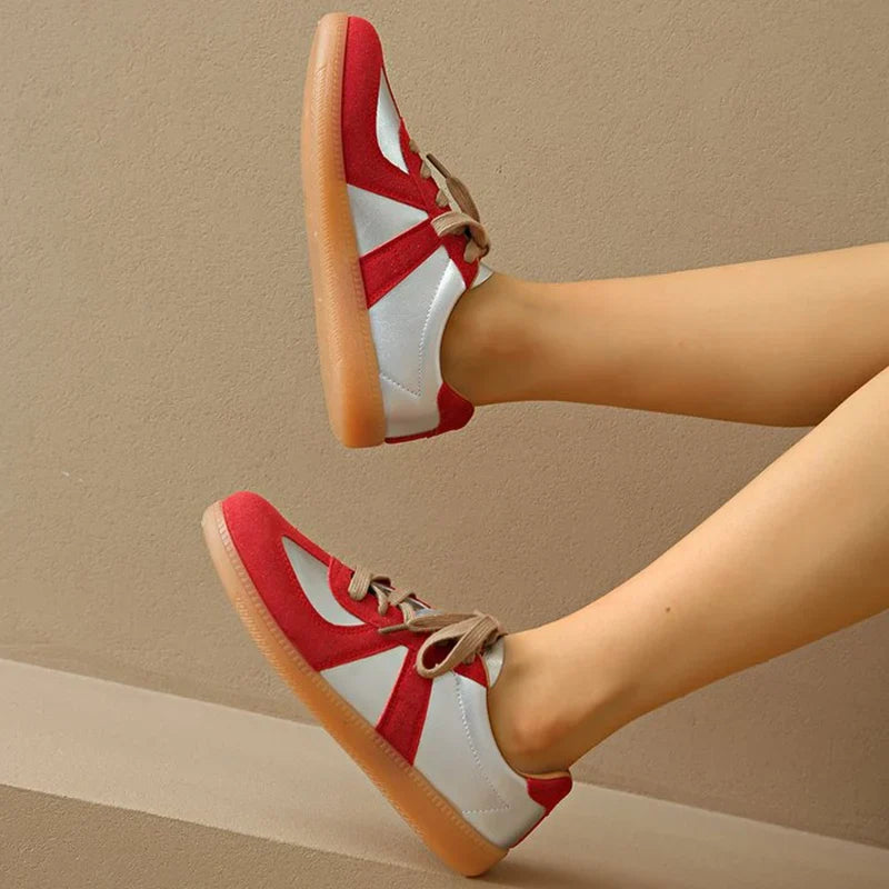 Casual Mixed Color Sneakers for Women Spring Autumn 2025 All-Match Lace Up Flats Woman Non-Slip Plus Size 35- 44 Shoes Female