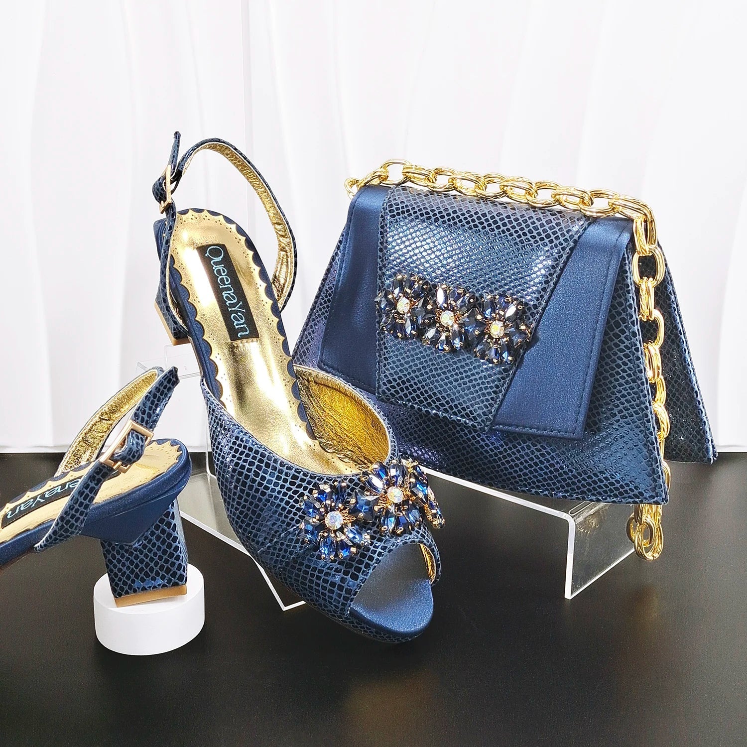 doershow African fashion Italian Shoes And Bag Sets For Evening Party With Stones gold Italian Handbags Match Bags! HM1-1