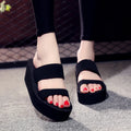 9cm Heel Platform Slippers Women's Sandals Soft EVA Black color Ladies Fashion Slides Thick Sole Summer Shoes Woman Flip Flops