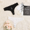 Transparent lace sexy women's thong black and white two pairs of women's underwear invisible underwear bikini A360
