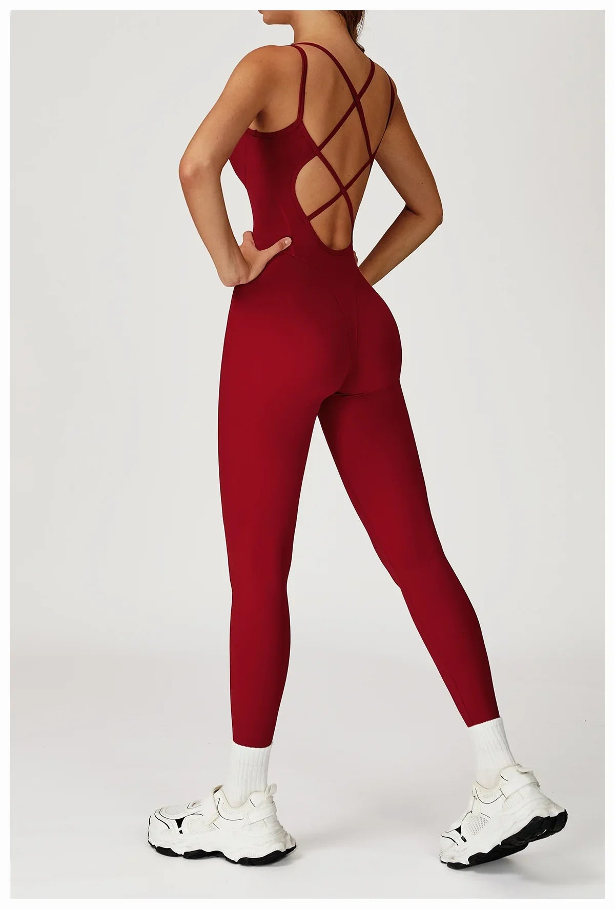 Hearuisavy Female Jumpsuit Long Elegant Sports Bodysuit Woman Gym Clothes Strappy Fitness Overalls Push Up Pilates Yoga Leotard