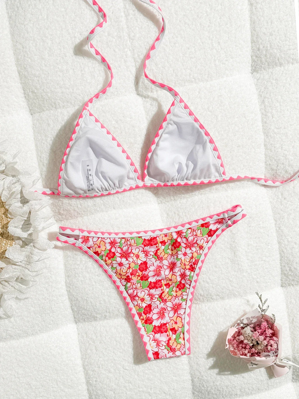 2026 Triangle Halter String Bikini Printed Swimwear Female Sexy Swimsuit Women Bathers Bathing Swimming Swim Suit Beachwear
