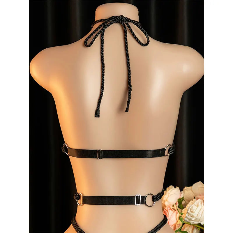 Crotchless Sexy Stocking Toy For Women Fishnet Bondage Underwear Bdsm Erotic Prop Couples Adult Porn Lace Game Rope Bodysuit