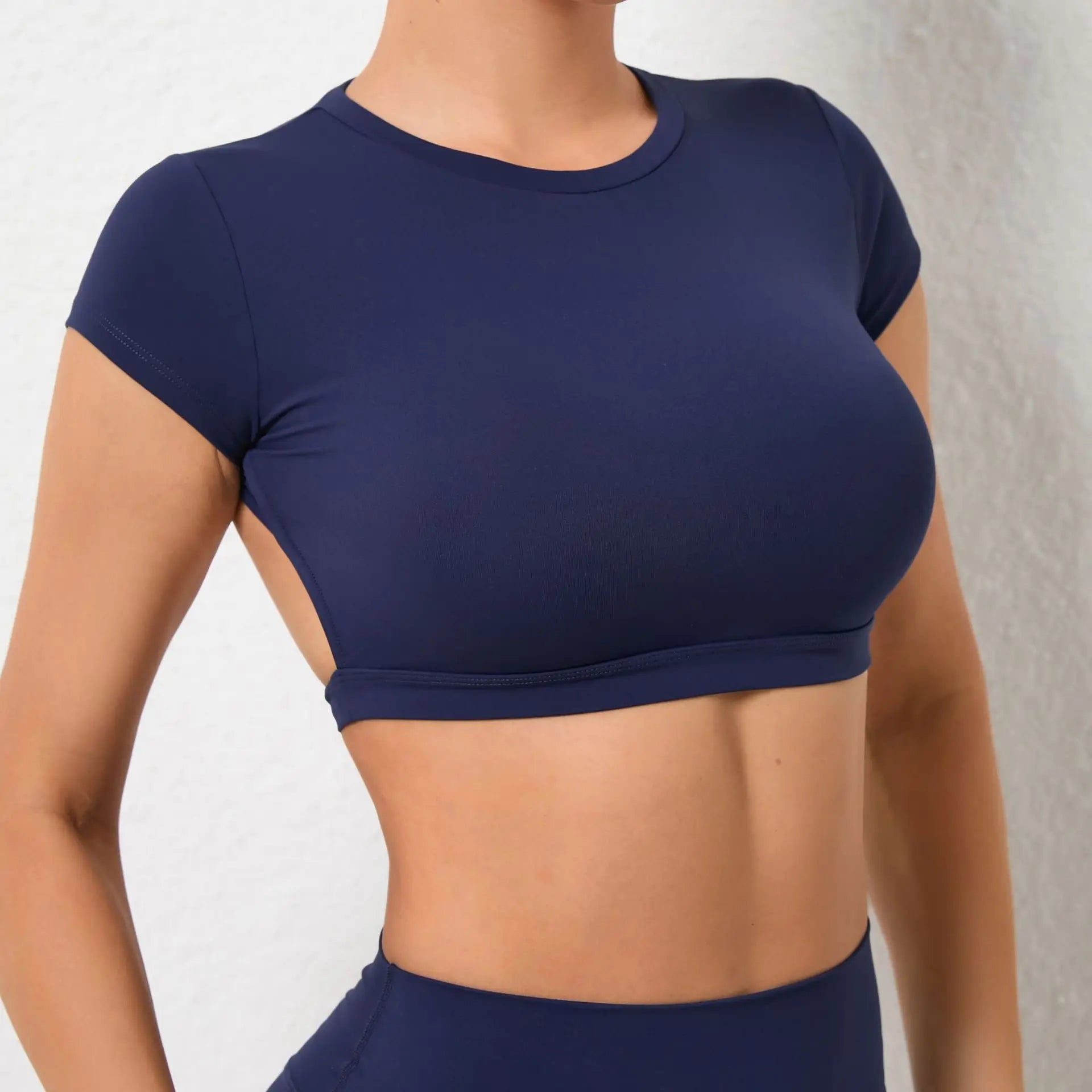 Hearuisavy Summer Customizable Sports Shirts Workout Sportswear Backless Yoga Clothing Chest Pads Sport Crop Tops Gym Top Women