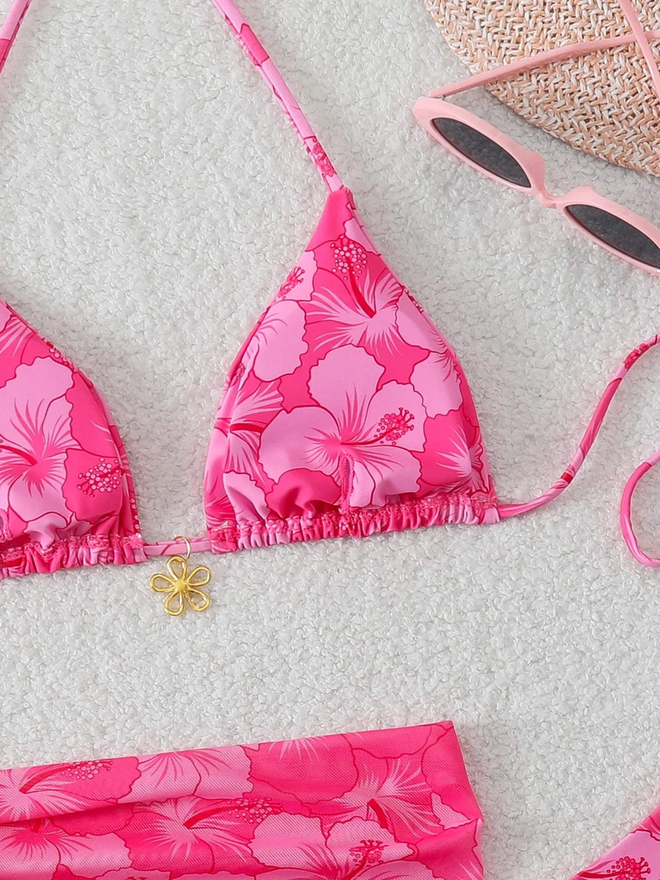 Halter Triangle String Bikinis 2026 Women Sexy Printed Swimsuit 3 Pieces Swimwear Female Bathers Bathing Swimming Swim Suit