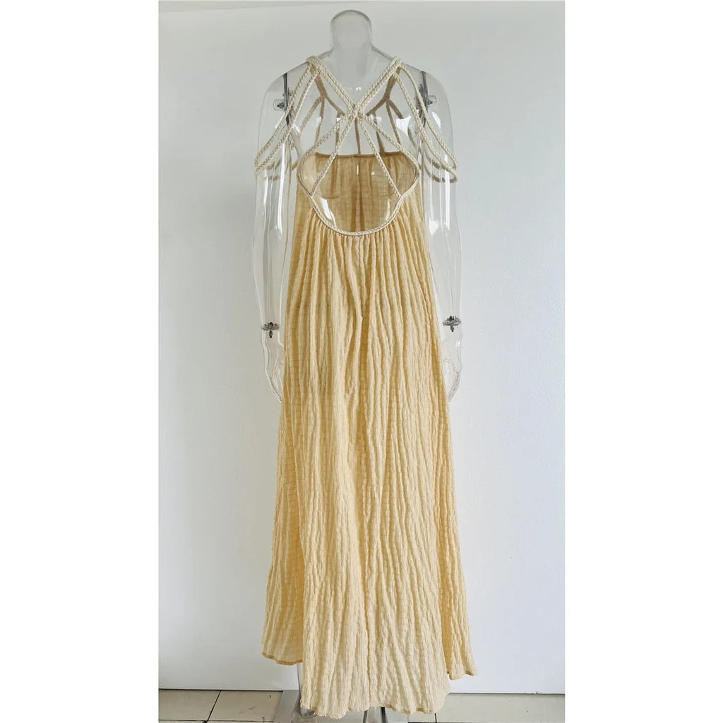 5 Colors Hollow Out Backless Crochet Knitted Tunic Beach Cover Up Cover-ups Beach Dress Beach Wear Beachwear Female Women V5429