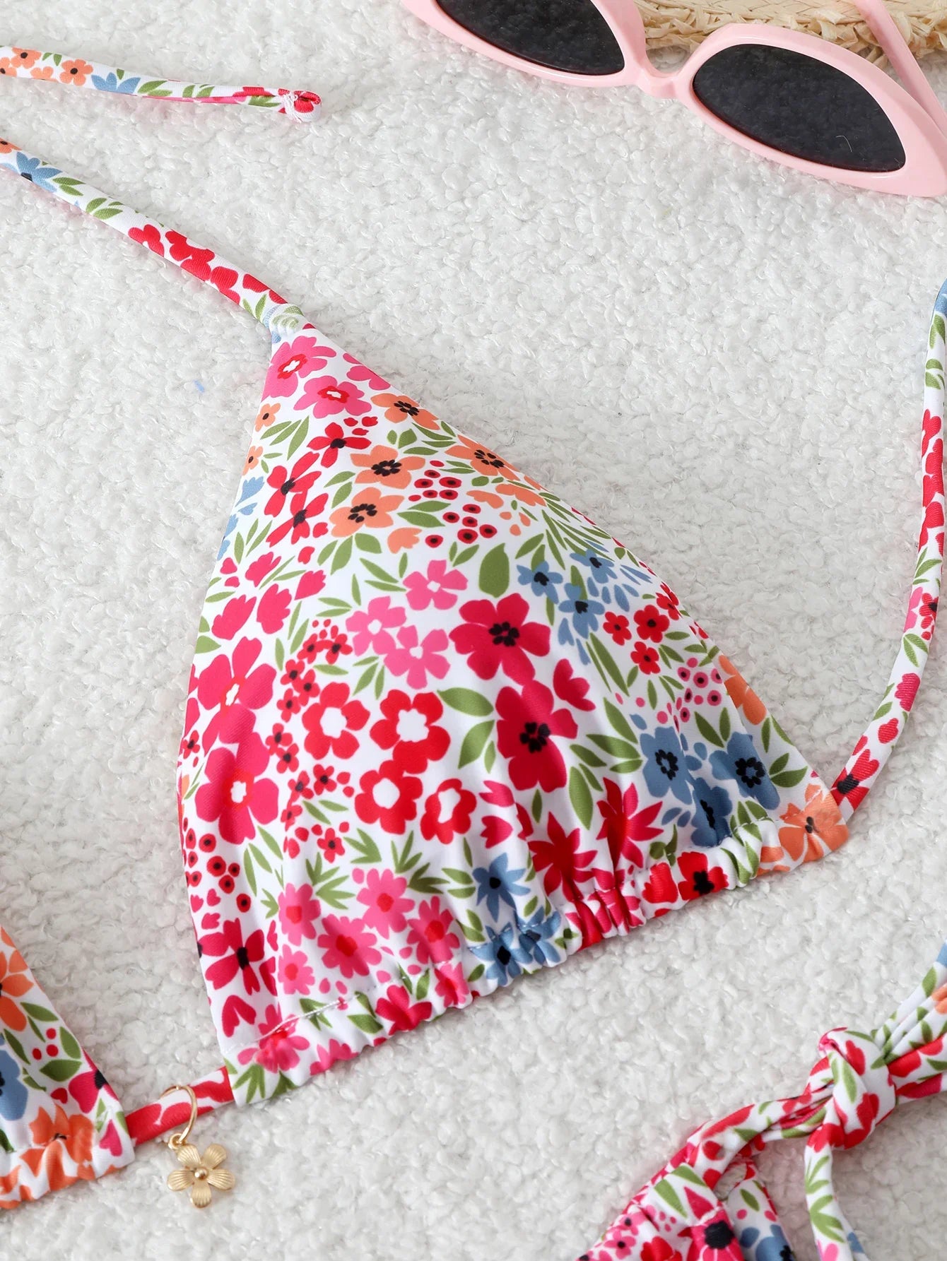 Triangle Halter Thong Bikinis 2026 Women Sexy Printed Swimsuit Floral String Swimwear Female Bathers Bathing Swimming Swim Suit