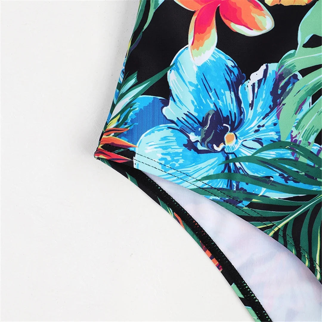 S - XL Leaves Printed Underwired With Bra Cup Women Swimwear One Piece Swimsuit Female Monokini Bather Bathing Suit Swim V5466