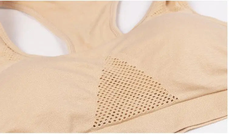 M-6XL Women Hollow Out Fitness Yoga Sports Bra For Running Gym Padded push up Seamless Top Athletic Vest brassiere