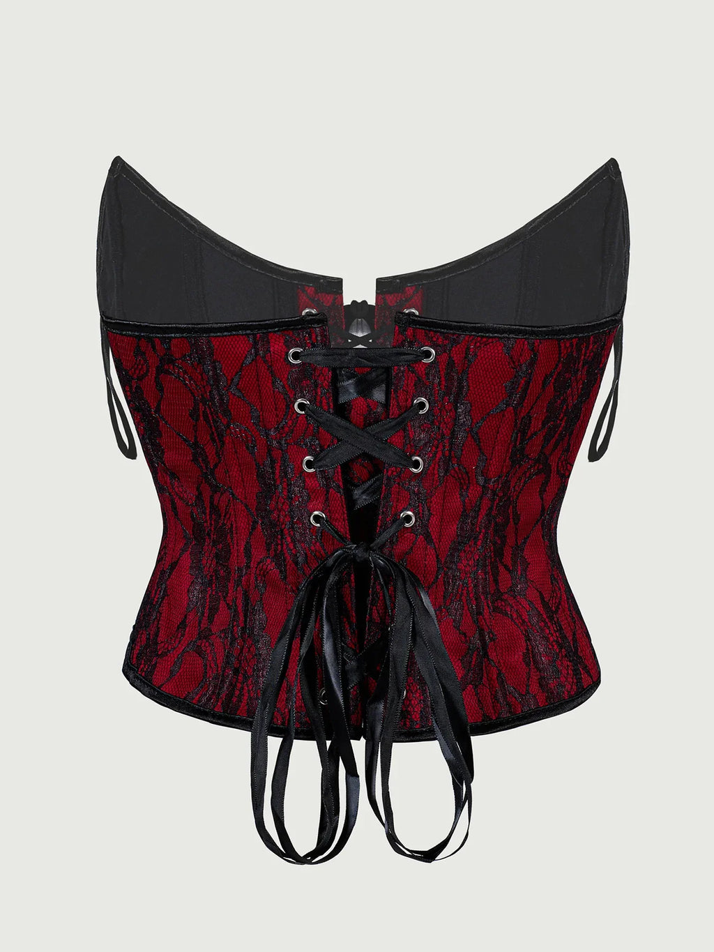 Corset Top Thin Without Lace Deep Red Body Shaping Chest Support Waist Tie Waist Tightening Corset Casaul Pure Desire Style Y43R