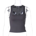 Women's Fashion Solid Tank Tops 2026 Streetwear Sleeveless T-shirt Female Square Collar Skinny Corset Y2K Girls Gray Crop Top