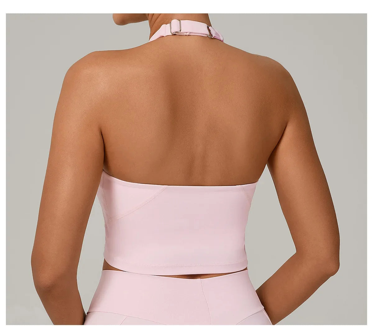 Women Fitness Sports Bra Halter Top High Support Push-up Open Back Gym Bra Shockproof Running Fitness Yoga Workout Underwear