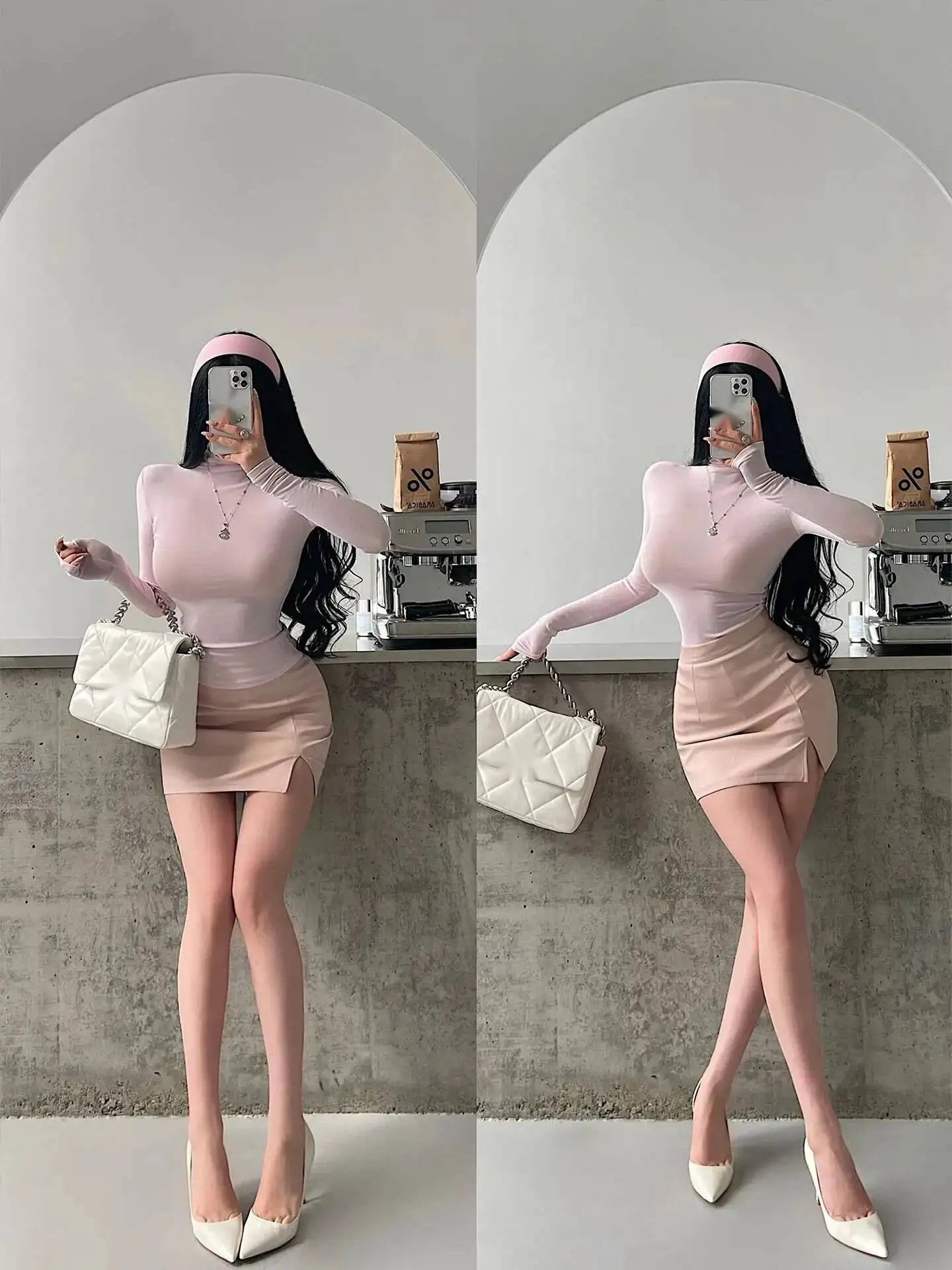 Mature Pure Desire Sexy High Waist Hip Slit Anti-Exposure Bodycon PU Leather Mini Skirt Fashion Sexy Women Mini Skirts 99JO