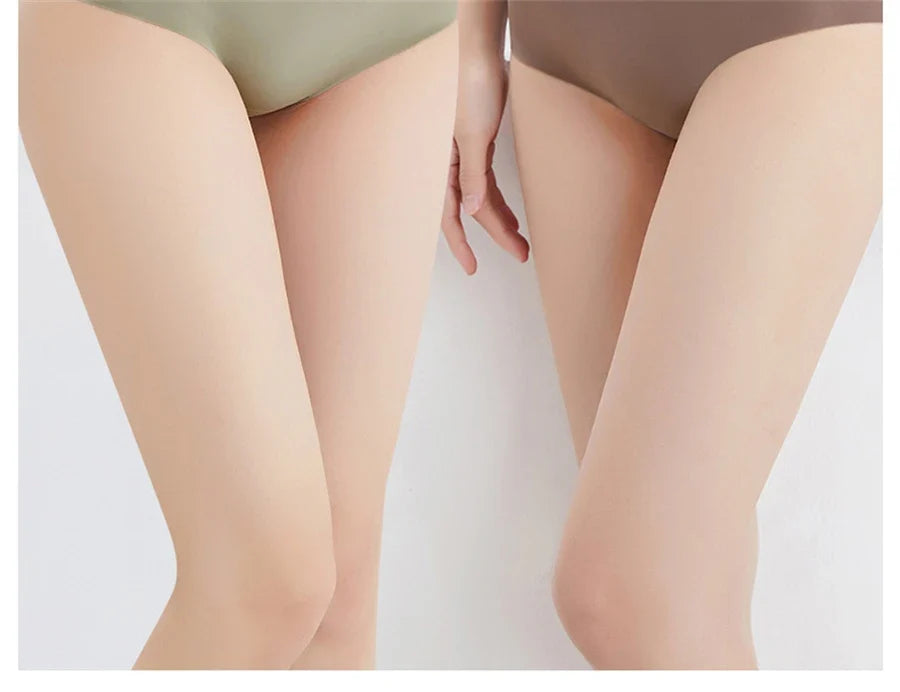 5PCS Seamless Mulberry Silk Underwear Ultral Thin Women's Panties Sexy High Elastic Invisible Briefs Soft Underpants Lingerie