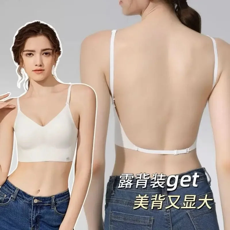 MOYISU Slim Back Bras Women with Small Breasts Gathered Up To Close The Breast with A Backless Bra Cover Without Underwire