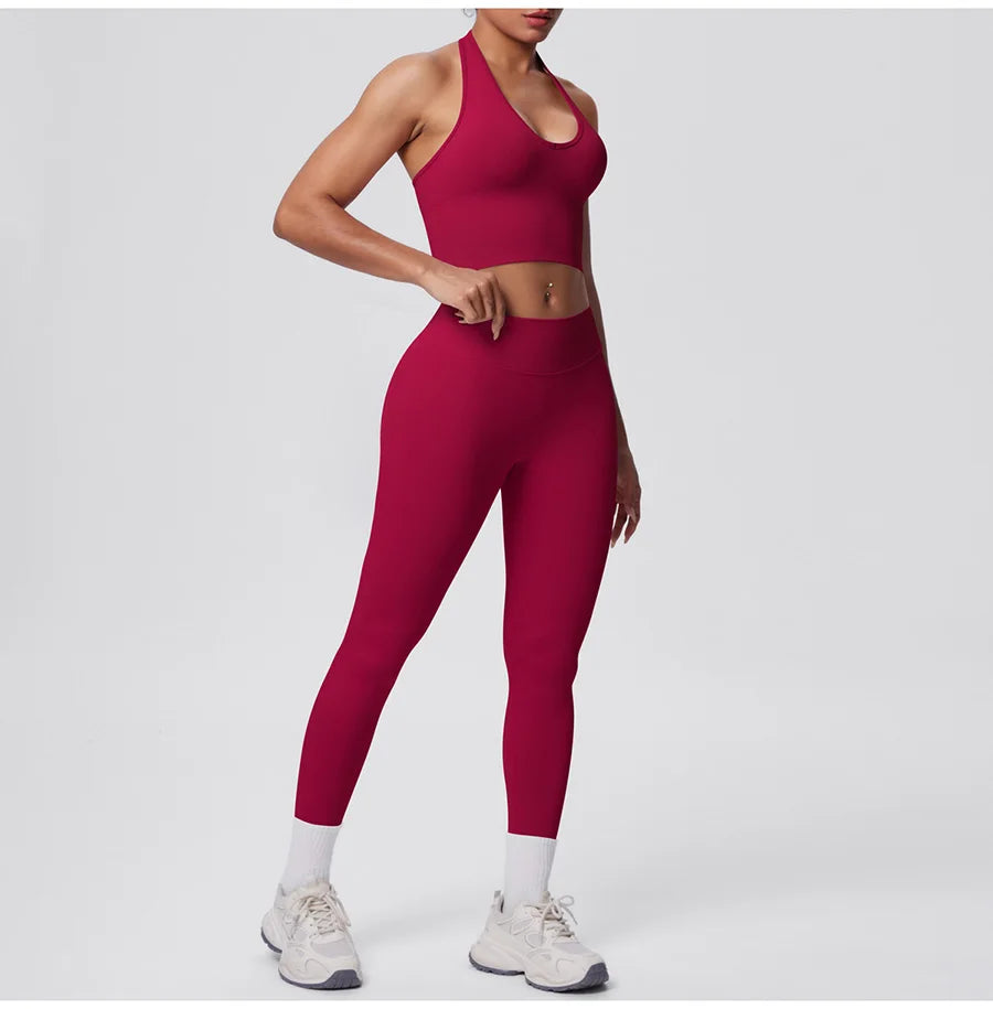 2pcs Yoga Set Gym Outfits Clothes Athletic Wear Yoga Suits For Women Fitness Set Tracksuits Sports Bra Gym Leggings Sportswear