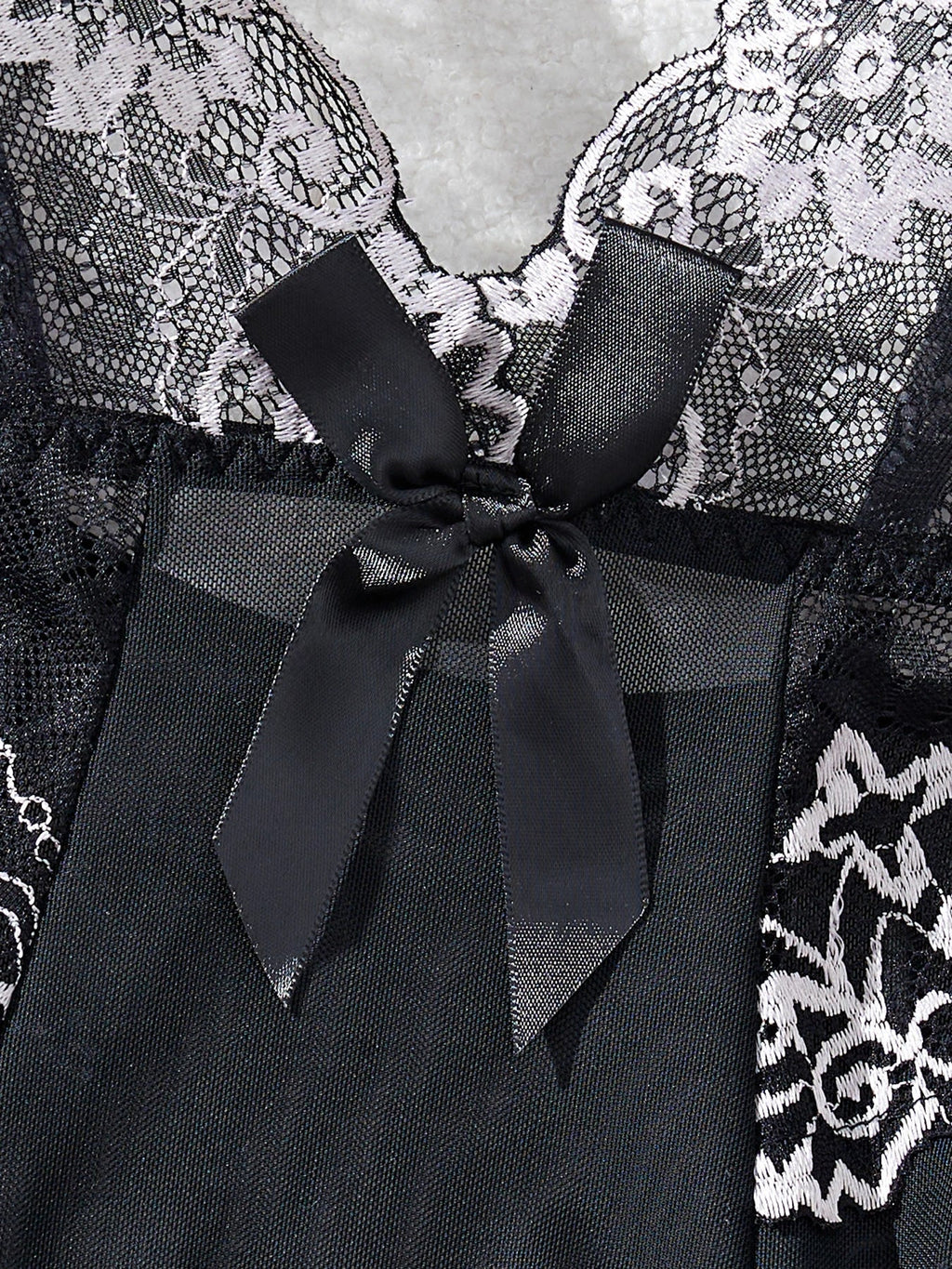 Contrast Black Sexy Lingerie Women Underwear Transparent Sleepwear Lace Nightdress And Thongs Pijamas Sets Female Sexy Nighty