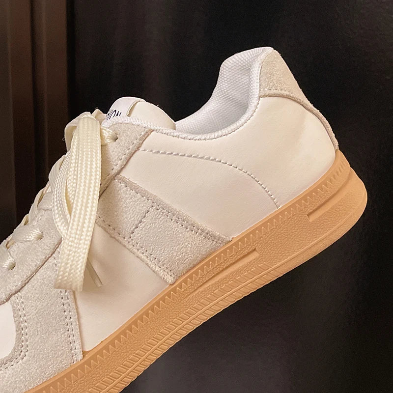 Silver Patchwork Platform Sneakers Women Thick Bottom Lace Up German Training Shoes Woman Spring Autumn Korean Non Slip Flats