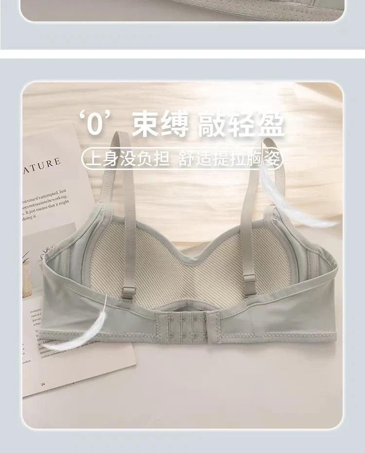 Sexy Push Up Lace Bralette Small Bust Wirefree Comfort Summer Ultra Thin Adjustable Straps Anti-Sagging Lingerie Set S-XL Bra