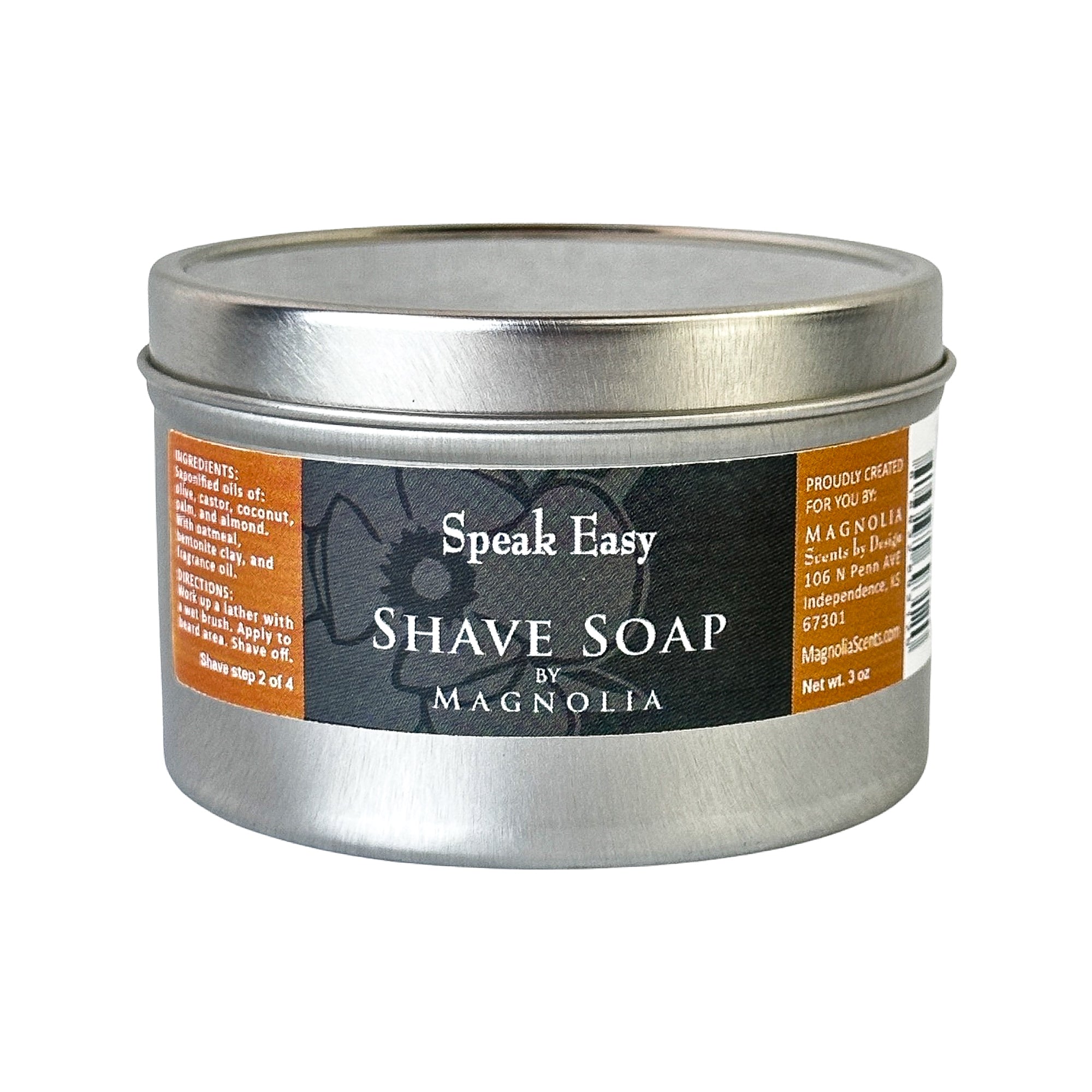 Speak Easy 3oz Shave Soap Tin