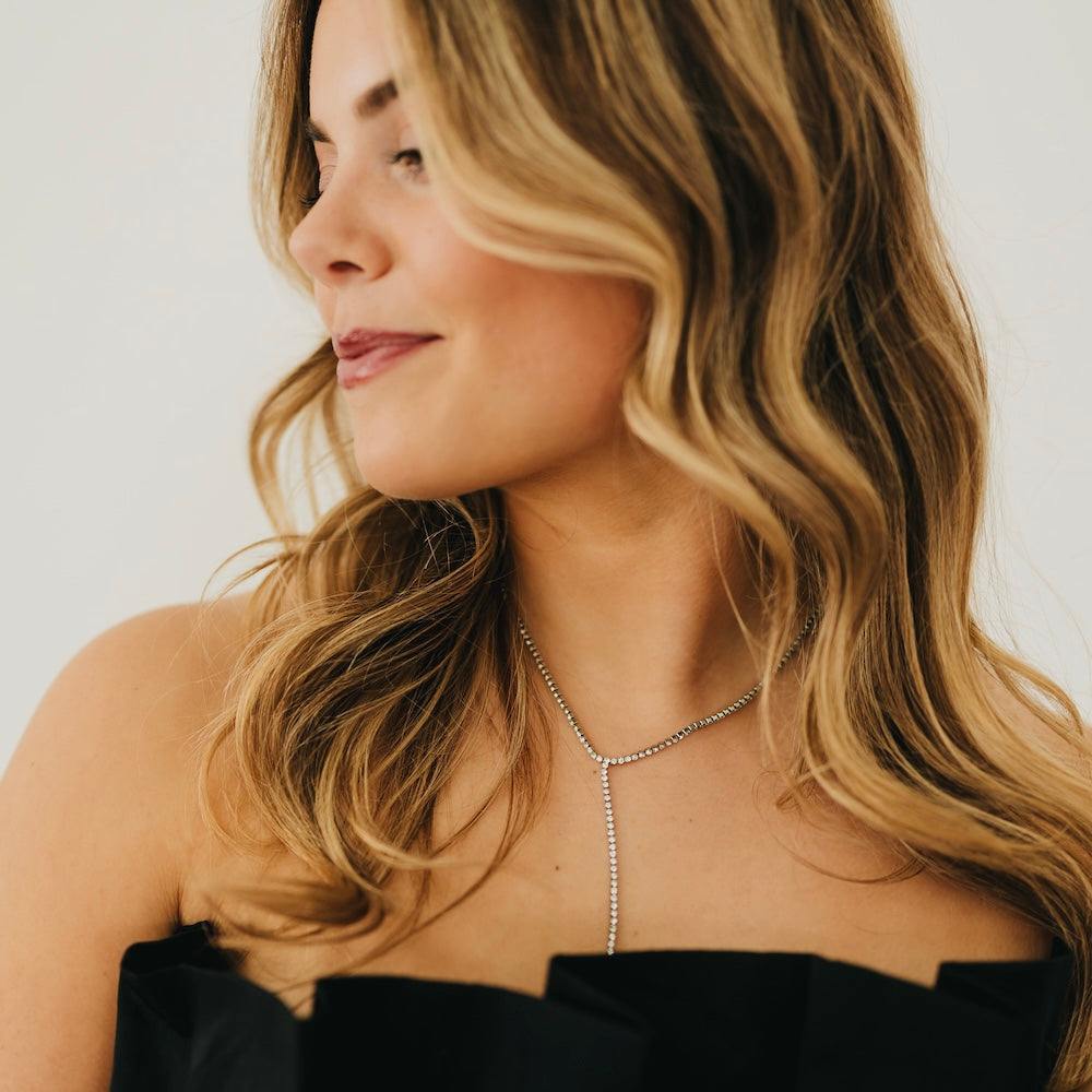 Tennis Lariat Necklace - WATERPROOF