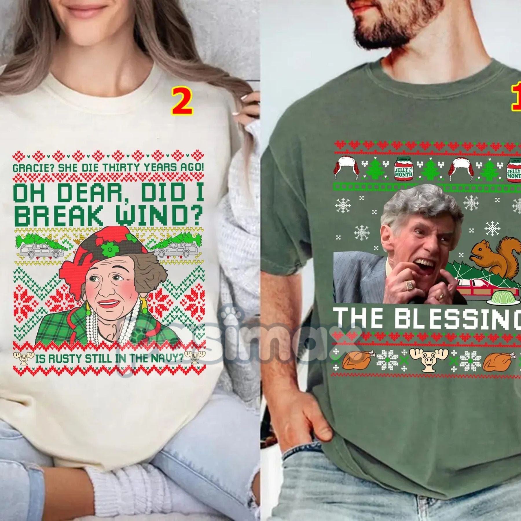 "The Blessing - Grace She Pass Away" Christmas Vacation Shirt - Funny Holiday Movie, Cousin Eddie Quote Tee