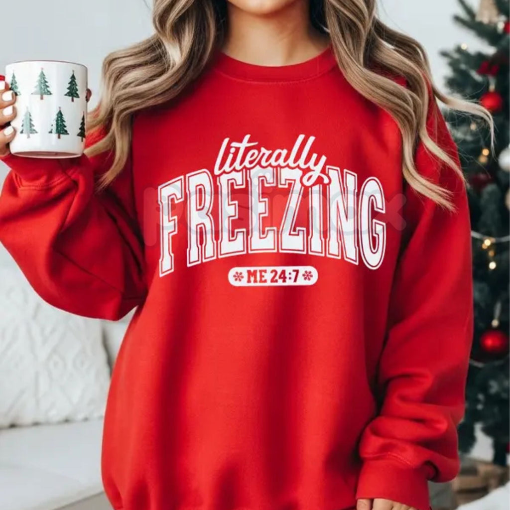 The Cold Truth: "Literally Freezing" Unisex Garment-Dyed Sweatshirt – Winter Cozy Wear
