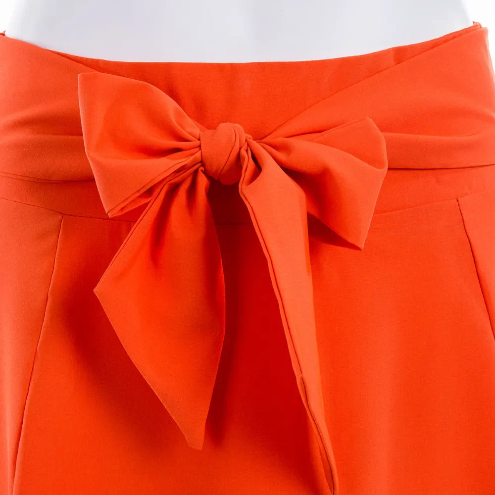 Fashion Women's Ladies Solid Color Bandage Pleated Cocktail Party High Waist  Summer A Line Skirts With Pocket