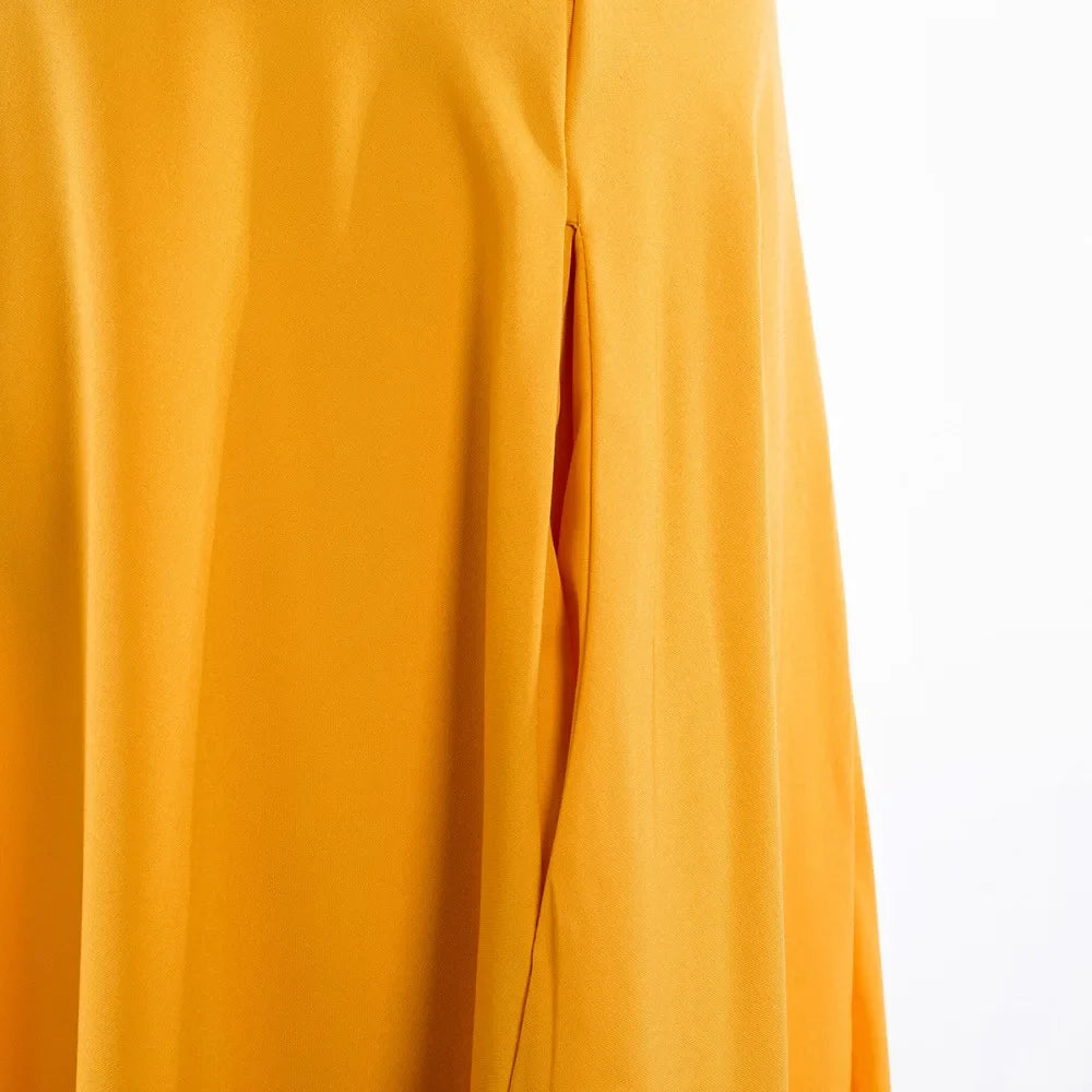Fashion Women's Ladies Solid Color Bandage Pleated Cocktail Party High Waist  Summer A Line Skirts With Pocket
