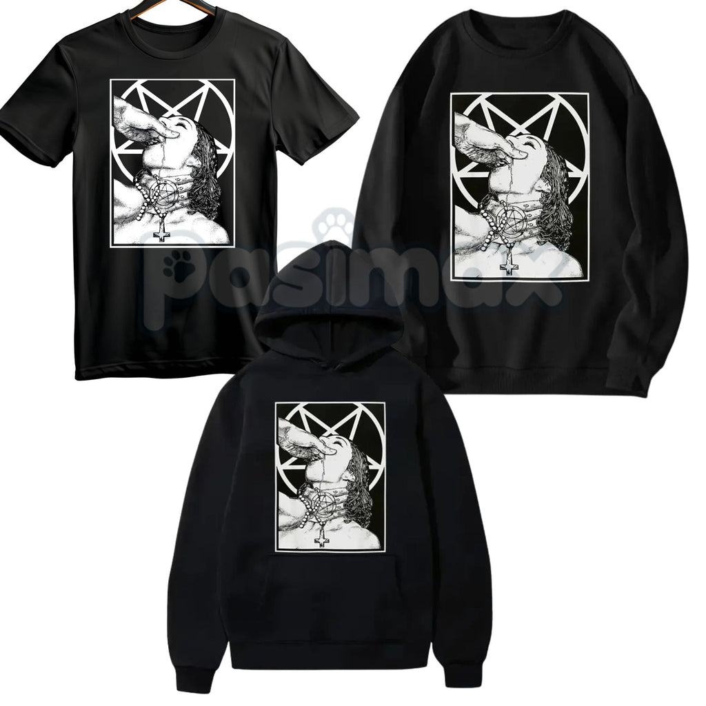 Unholy Nun Naughty Graphic T-Shirt – Dark Gothic Aesthetic Hoodie & Edgy Streetwear Sweatshirt