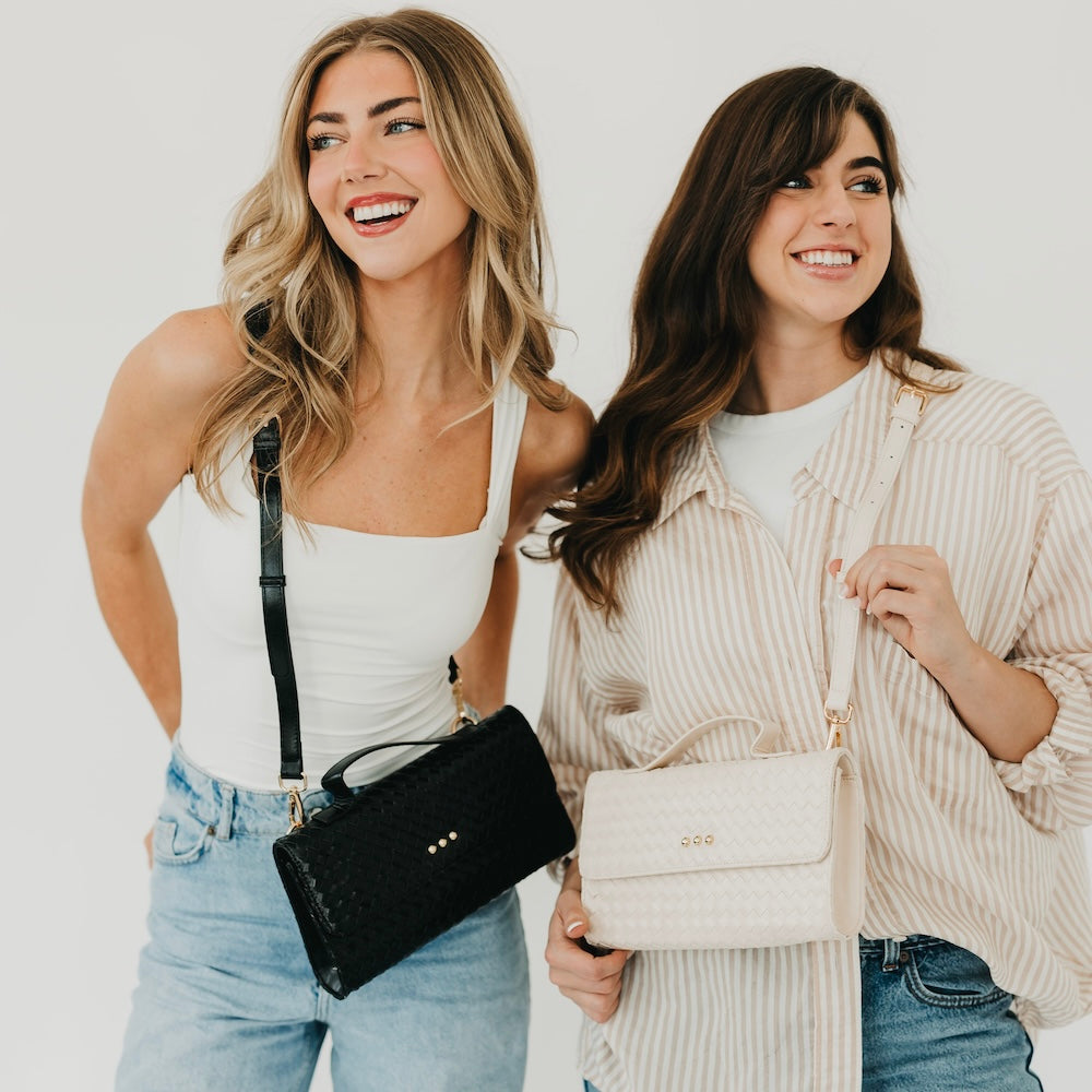 Urban Foldover Woven Clutch Crossbody